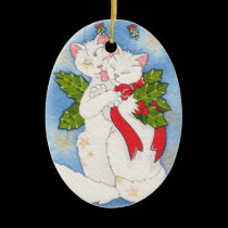 Christmas kitty kiss! ornaments