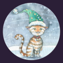 Christmas Kitty Stickers Orange Tabby stickers