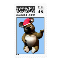 Christmas Koala Bear loves da belly! postage by oliver43 Christmas Koala Bear loves da belly! postage