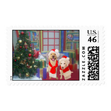 Christmas Labs Postage Stamps