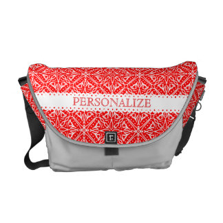 Christmas Lace Red and White Delicate Lacy Pattern Courier Bag