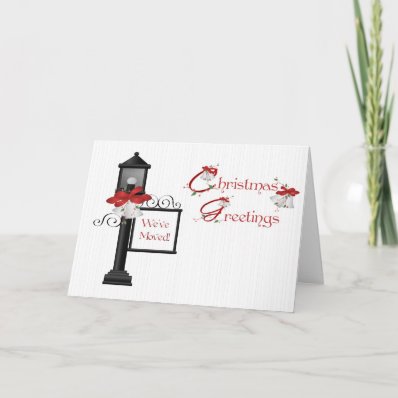 Christmas Lamppost Address Change Greeting Greeting Cards