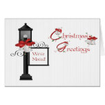 Christmas Lamppost Address Change Greeting Greeting Cards