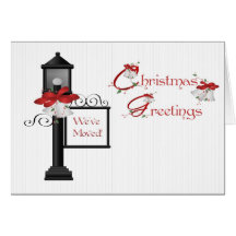 Christmas Lamppost Address Change Greeting Greeting Cards