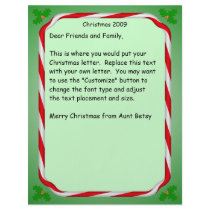 Christmas letter Candy Cane Border letterhead