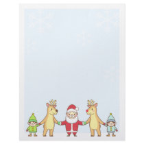 Christmas Letter Paper - Santa and Friends Letterhead Template