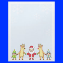 Christmas Letter Paper - Santa and Friends Letterhead Template