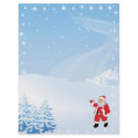 Christmas Letter Paper - Santa Claus Waving letterhead