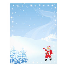 Christmas Letter Paper - Santa Claus Waving Letterhead Design