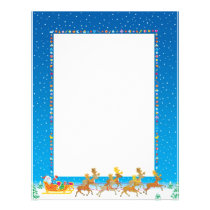Christmas Letter Paper - Santa in Sleigh Design letterhead