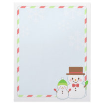Christmas Letter Paper - Smiling Snowman letterhead by ChristmasLetterPaper Christmas Letter Paper - Smiling Snowman letterhead