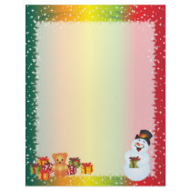 Christmas Letter Paper - Smiling Snowman letterhead