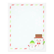 Christmas Letter Paper - Smiling Snowman letterhead