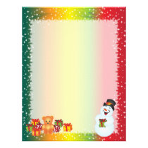 Christmas Letter Paper - Smiling Snowman letterhead