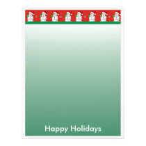 Christmas Letter Paper - Snowman Border letterhead