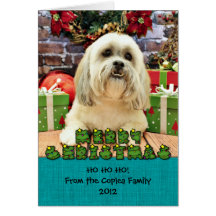 Christmas - Lhasa Apso - Solo Card