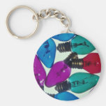 Christmas light bulbs in different colors key chains