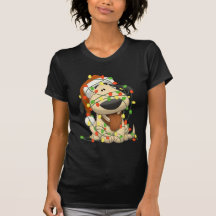 Christmas Lights Funny Puppy Dog T Shirt