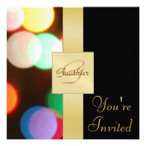 Christmas Lights Holiday New Years Invitation