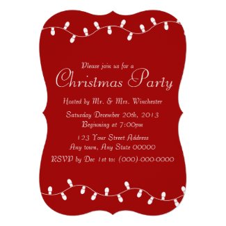 Christmas Lights Holiday Party Personalized Invite