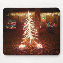 Christmas Lights In Yard mousepads by ChaotixDesigns Christmas Lights In Yard mousepads
