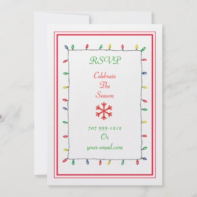 Christmas Lights Invitation RSVP P by CoutureDesigns