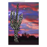Saguaro Christmas Lights Card | Zazzle