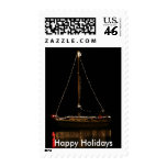 Christmas Lights on Sailboat Postage