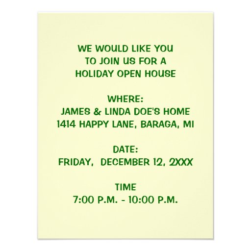 CHRISTMAS LIGHTS OPEN HOUSE PARTY INVITATION