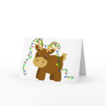 Christmas Lights Reindeer Greeting Card