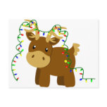 Christmas Lights Reindeer Post Cards