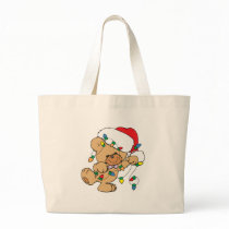 Christmas Lights Teddy Bear Tote Bags
