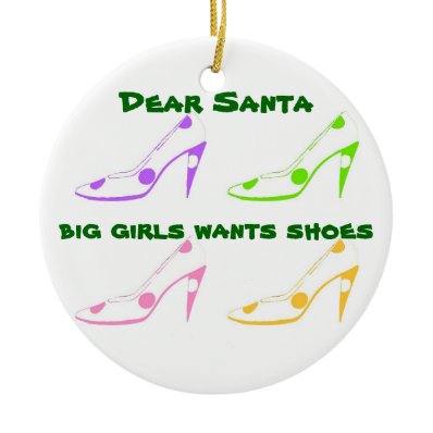 Christmas List for Shoe Lovers Christmas Ornament