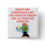 christmas list joke pinback button