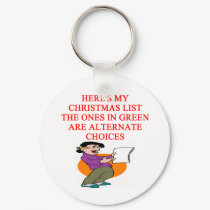 christmas list joke keychains