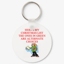 christmas list joke keychains