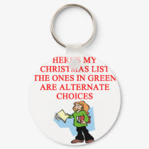 christmas list joke keychains
