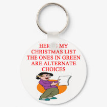 christmas list joke keychains