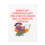 christmas list joke post card