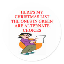 christmas list joke stickers
