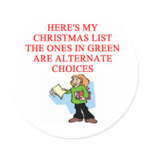 christmas list joke stickers