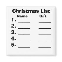Christmas List magnets
