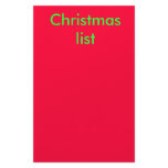 Christmas list stationery paper