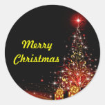Christmas Lit Night Wonderland Red Stickers