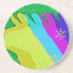 Christmas Llamas With Stars and Snowflake & Music coasters
