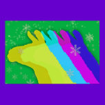 Christmas Llamas With Stars and Snowflake & Music posters