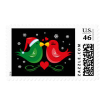 Christmas Lovebirds Postage