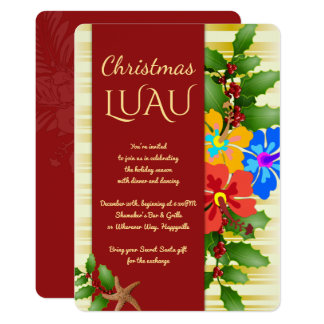 christmas luau invitations announcements zazzle christmas luau invitations announcements zazzle