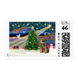 Christmas Magic Border Terrier Postage