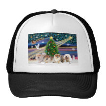 Christmas Magic Chow Chows (four) Mesh Hat